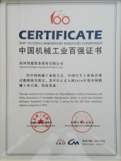 喜讯：米兰网站_米兰(中国)智能再次荣登2016年度中国机械百强企业