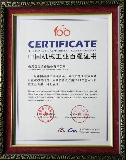 2019年中国机械工业百强发布，米兰网站_米兰(中国)智能排名52位